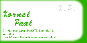 kornel paal business card